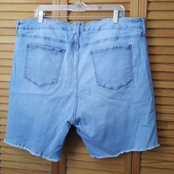 Ana Mid Rise Fayed Hem Denim Jean Shorts Size 24 - Picture 2 of 9